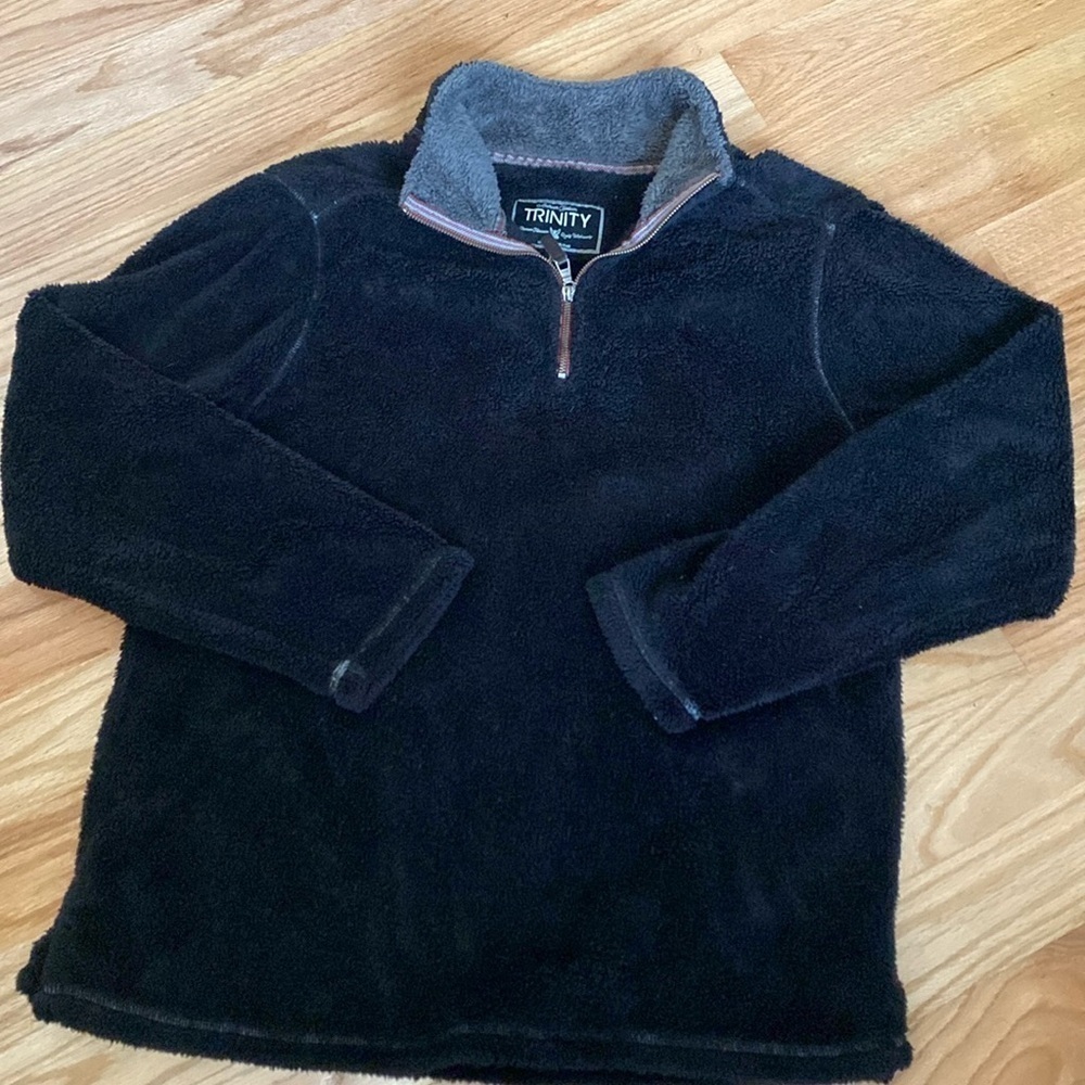 TRINITY plush fleece 1/4 zip pullover sweater Fleece Mens L cozy warm super soft